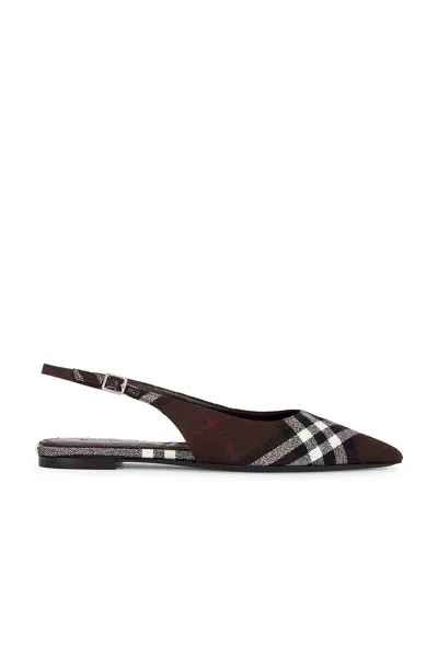 Burberry Check Slingback Flat Pumps In Multi