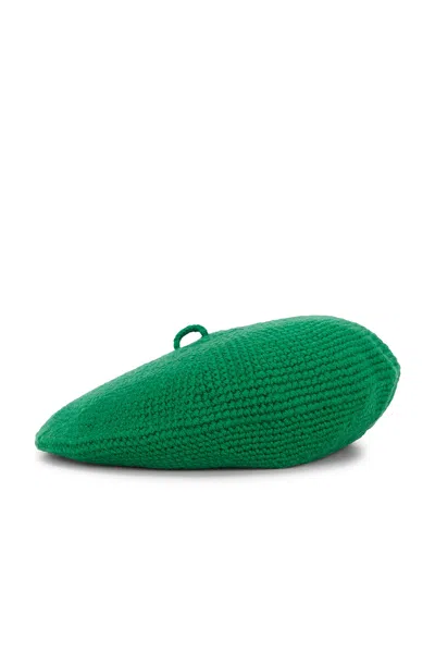 Bode Crochet Beret In Green