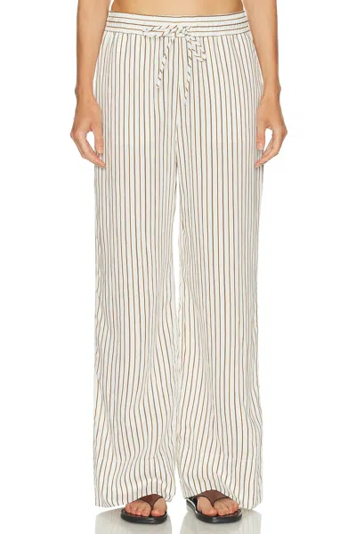 House Of Dagmar Stripe Drawstring Trousers In White