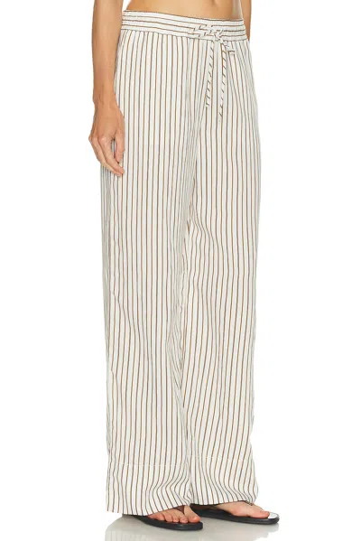 House Of Dagmar Stripe Drawstring Trousers In White