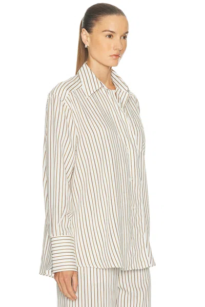 House Of Dagmar Fluid Stripe Shirt In White