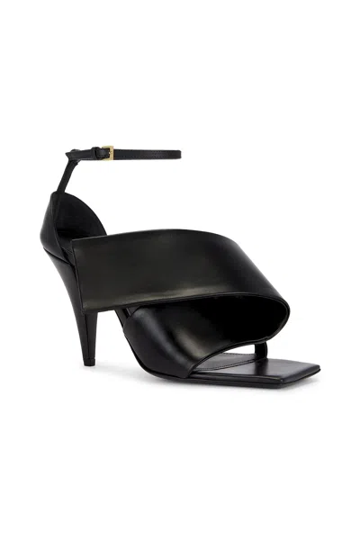 Givenchy Sliced Square Heeled Sandals In Leather In Black