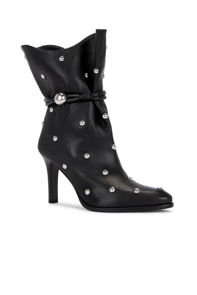 Isabel Marant Draped Leather Ankle Boots With Stiletto Heel In Black