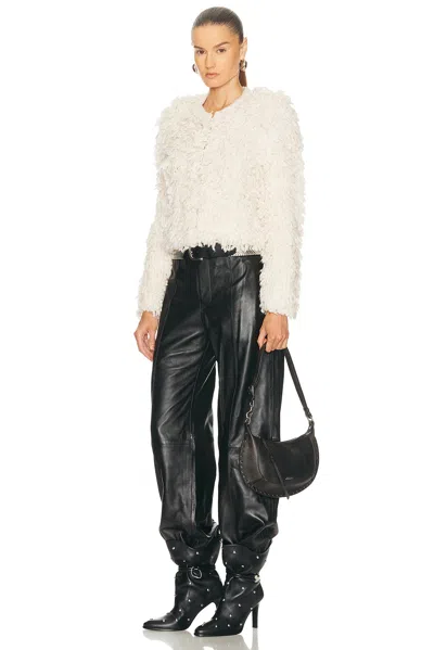 Isabel Marant Oskan Moon Stud-embellished Leather Shoulder Bag In Brown