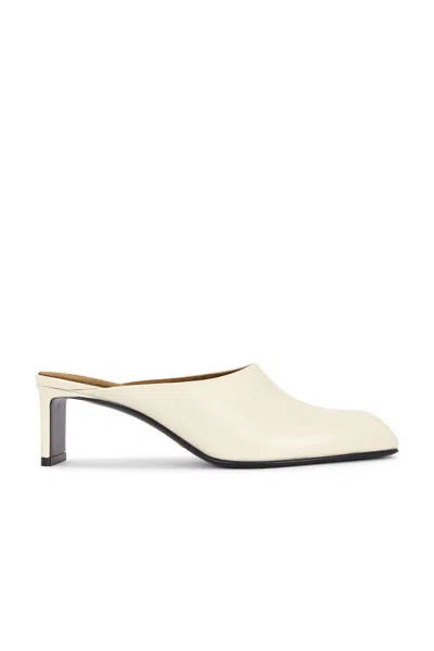 Khaite Leather Heeled Mules In White