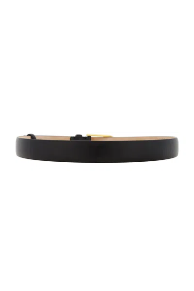 Khaite Dome 25mm Leather Belt In Black
