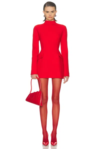 Sportmax Terfrite Wool-blend Gabardine Minidress In Red