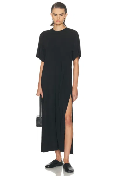St Agni Crepe De Chine Maxi Dress In Black