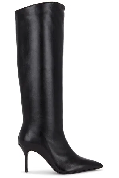 Staud Sebastian Pointed Toe Kitten Heel Knee-high Boot In Black