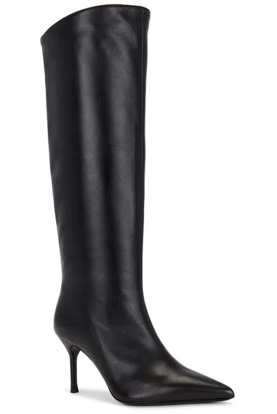 Staud Sebastian Pointed Toe Kitten Heel Knee-high Boot In Black