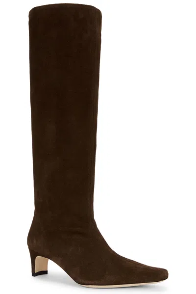 Staud 55mm Pointed-toe Suede Boots In Animal Print