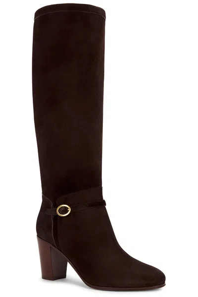 Valentino Garavani Valentino Pattie 75 Suede Knee-high Boot In Animal Print