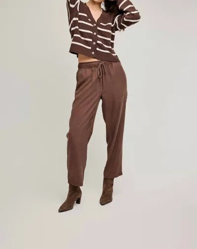 Gentle Fawn Drawstring Waist Pant In Chocolate Brown In Brown