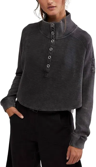Free People Fp Movement So Fly Cotton Henley Top In Gray