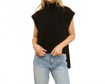 Charlotte Avery The Lahna Hi-lo Sweater In Black In Black