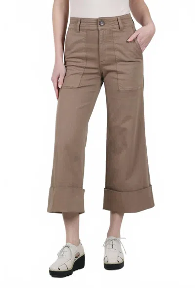 Pistola Maya Cuff Wideleg Pant In Biscuit In Nude