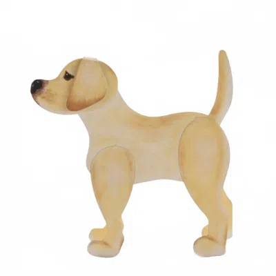 Round Top Decor Dog Labrador In Yellow In Neutral