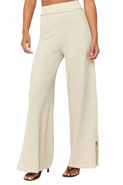 Project Social T Beau Wide Leg Pant In Ceramic In Neutral