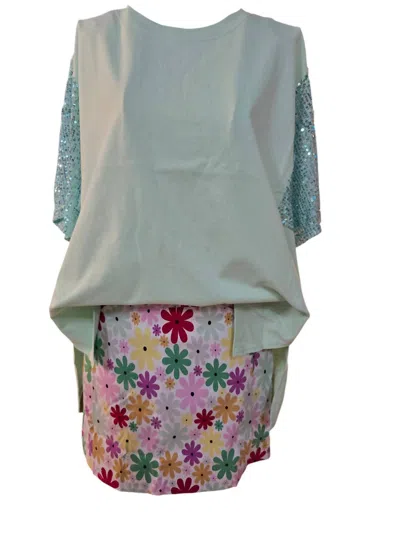 Eric Casual Women's Bouquet Pants In Pink Multi In Green