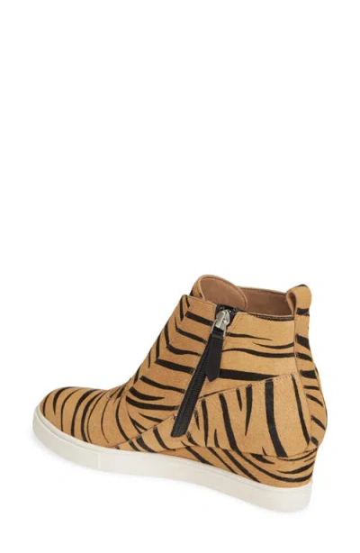 Linea Paolo Anna Genuine Calf Hair Wedge Sneaker In Brown