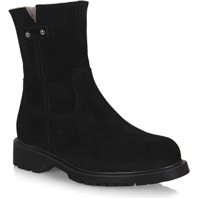 La Canadienne Hunter Genuine Shearling Lined Waterproof Boot In Black