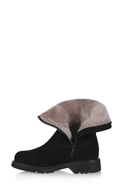 La Canadienne Hunter Genuine Shearling Lined Waterproof Boot In Black