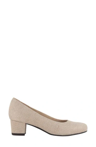 David Tate Womens Slip On Round Toe Kitten Heels In Neutral