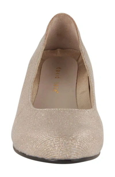 David Tate Womens Slip On Round Toe Kitten Heels In Neutral