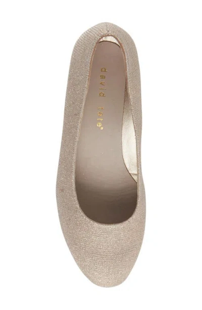 David Tate Womens Slip On Round Toe Kitten Heels In Neutral