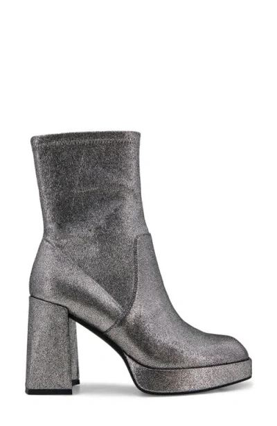 Kenneth Cole New York Block Heel Stretch Bootie In Silver