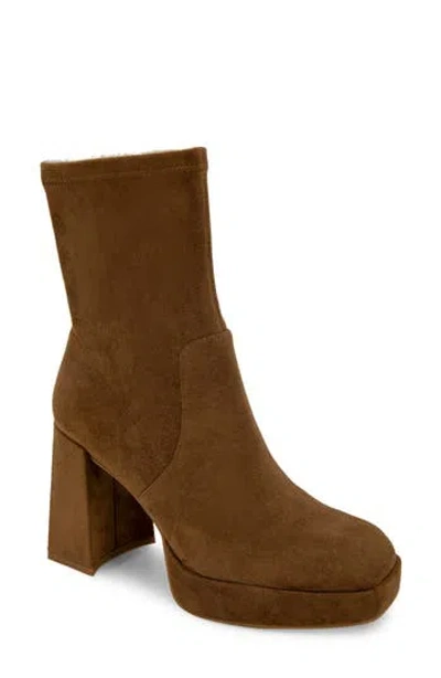 Kenneth Cole New York Block Heel Stretch Bootie In Brown