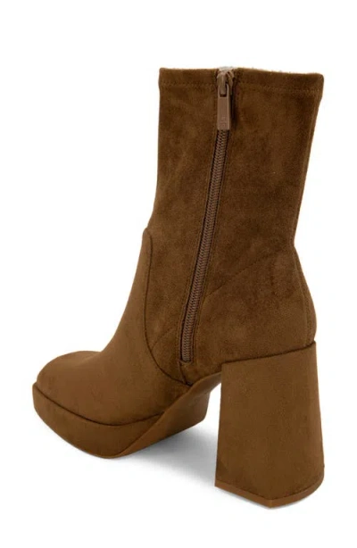 Kenneth Cole New York Block Heel Stretch Bootie In Brown