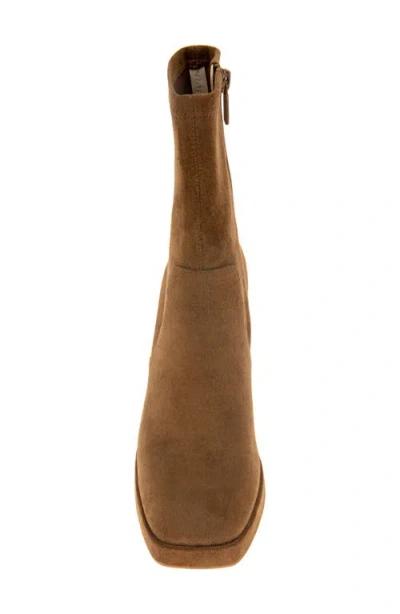 Kenneth Cole New York Block Heel Stretch Bootie In Brown