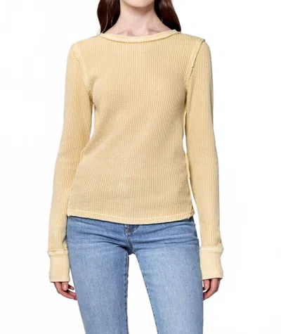 Dear John Denim Ania Long Sleeve Top In Pale Banana In Yellow