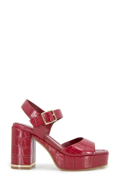 Kenneth Cole Darla Ankle Strap Platform Sandal In Red