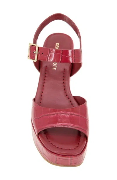 Kenneth Cole Darla Ankle Strap Platform Sandal In Red