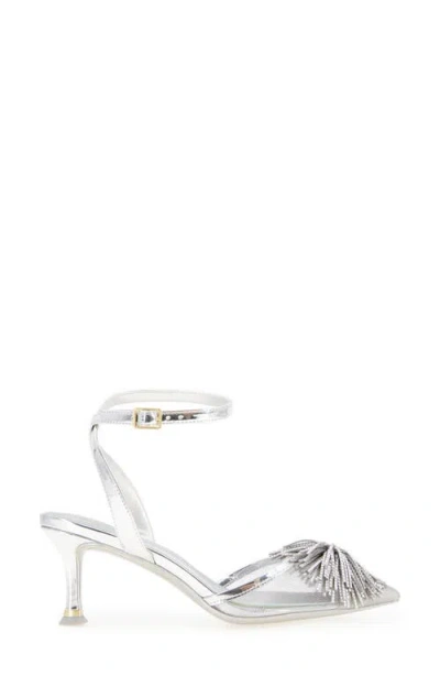 Kenneth Cole Umi Starburst Ankle Strap Pointed Toe Pump In White