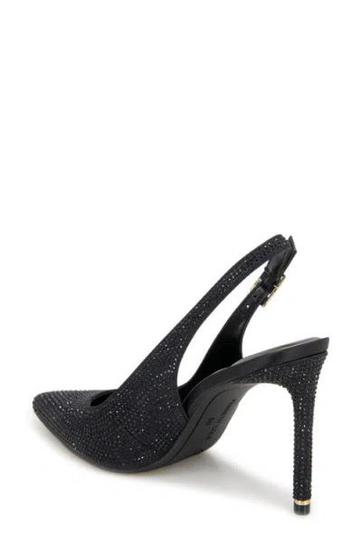Kenneth Cole Quinnly Crystal Slingback Pointed Toe Pump In Black