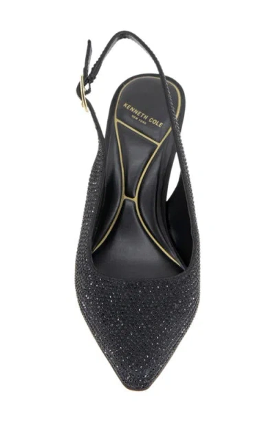 Kenneth Cole Quinnly Crystal Slingback Pointed Toe Pump In Black