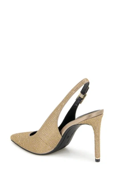Kenneth Cole Quinnly Crystal Slingback Pointed Toe Pump In Neutral