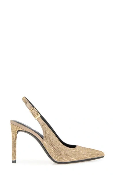Kenneth Cole Quinnly Crystal Slingback Pointed Toe Pump In Neutral