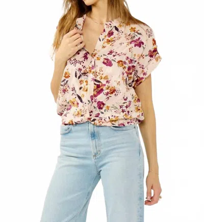 Lovestitch Wander Free Twist Front Top In Almond Wine In Multi