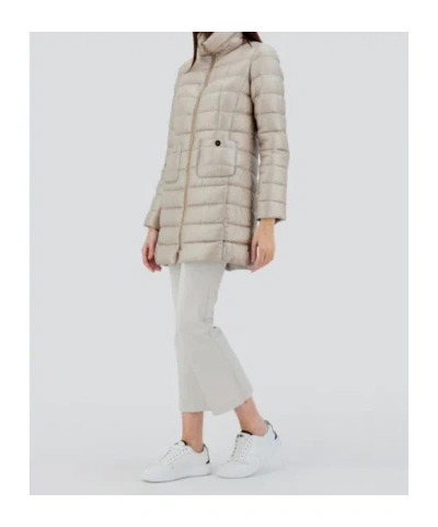 Herno Quilted Padded High Collar Down Jacket In Neutral