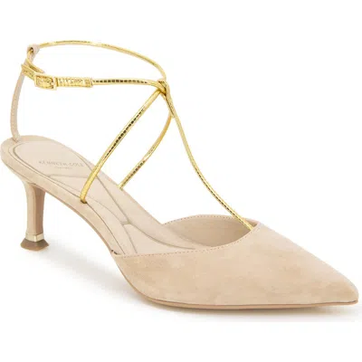 Kenneth Cole Umi T-strap Pointed Toe Pump In Neutral