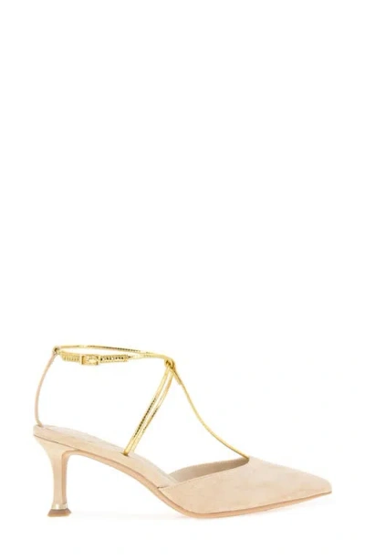 Kenneth Cole Umi T-strap Pointed Toe Pump In Neutral