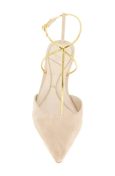 Kenneth Cole Umi T-strap Pointed Toe Pump In Neutral