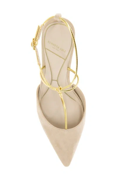 Kenneth Cole Umi T-strap Pointed Toe Pump In Neutral