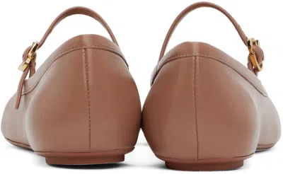 Gianvito Rossi Carla Nappa Leather Ballet Flats In Beige