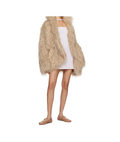 Gianvito Rossi Carla Nappa Leather Ballet Flats In Beige