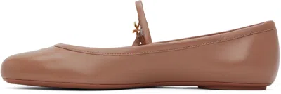 Gianvito Rossi Carla Nappa Leather Ballet Flats In Beige